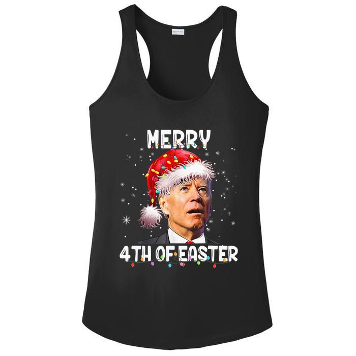 Merry 4th Of Easter Funny Santa Joe Biden Christmas Confused Ladies PosiCharge Competitor Racerback Tank