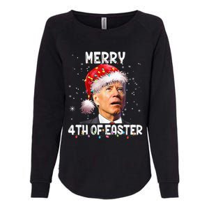 Merry 4th Of Easter Funny Santa Joe Biden Christmas Confused Womens California Wash Sweatshirt