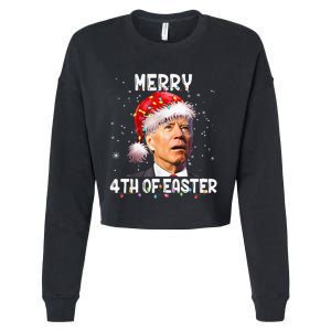 Merry 4th Of Easter Funny Santa Joe Biden Christmas Confused Cropped Pullover Crew