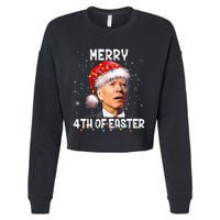 Merry 4th Of Easter Funny Santa Joe Biden Christmas Confused Cropped Pullover Crew