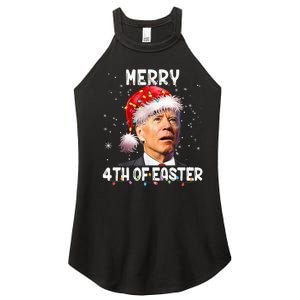 Merry 4th Of Easter Funny Santa Joe Biden Christmas Confused Women's Perfect Tri Rocker Tank