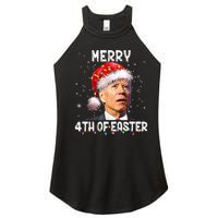 Merry 4th Of Easter Funny Santa Joe Biden Christmas Confused Women's Perfect Tri Rocker Tank