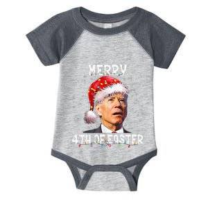 Merry 4th Of Easter Funny Santa Joe Biden Christmas Confused Infant Baby Jersey Bodysuit