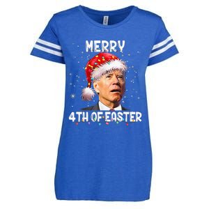 Merry 4th Of Easter Funny Santa Joe Biden Christmas Confused Enza Ladies Jersey Football T-Shirt