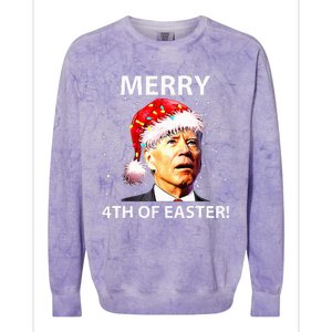 Merry 4th Of Easter Funny Joe Biden Christmas Ugly Sweater Colorblast Crewneck Sweatshirt