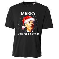 Merry 4th Of Easter Funny Joe Biden Christmas Ugly Sweater Cooling Performance Crew T-Shirt