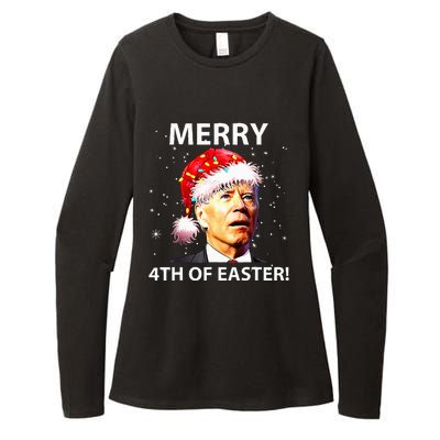 Merry 4th Of Easter Funny Joe Biden Christmas Ugly Sweater Womens CVC Long Sleeve Shirt