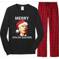 Merry 4th Of Easter Funny Joe Biden Christmas Ugly Sweater Long Sleeve Pajama Set