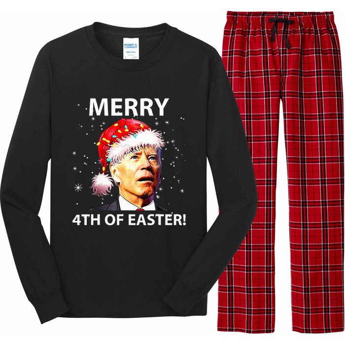 Merry 4th Of Easter Funny Joe Biden Christmas Ugly Sweater Long Sleeve Pajama Set