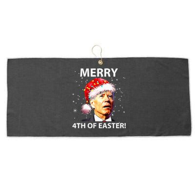 Merry 4th Of Easter Funny Joe Biden Christmas Ugly Sweater Large Microfiber Waffle Golf Towel