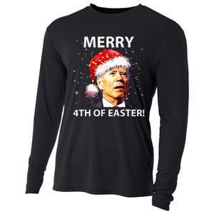 Merry 4th Of Easter Funny Joe Biden Christmas Ugly Sweater Cooling Performance Long Sleeve Crew