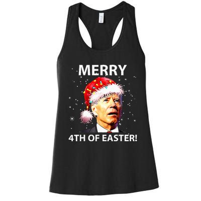 Merry 4th Of Easter Funny Joe Biden Christmas Ugly Sweater Women's Racerback Tank