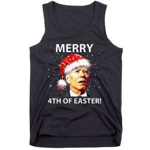 Merry 4th Of Easter Funny Joe Biden Christmas Ugly Sweater Tank Top