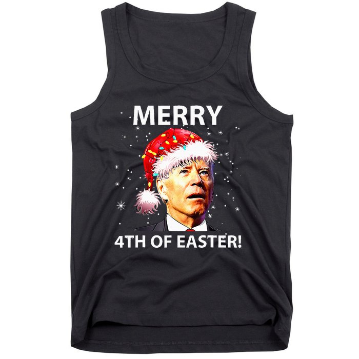 Merry 4th Of Easter Funny Joe Biden Christmas Ugly Sweater Tank Top