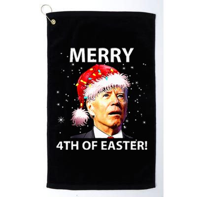 Merry 4th Of Easter Funny Joe Biden Christmas Ugly Sweater Platinum Collection Golf Towel