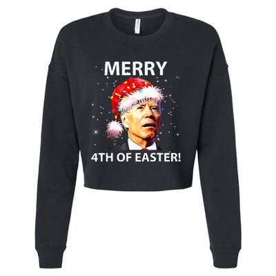 Merry 4th Of Easter Funny Joe Biden Christmas Ugly Sweater Cropped Pullover Crew