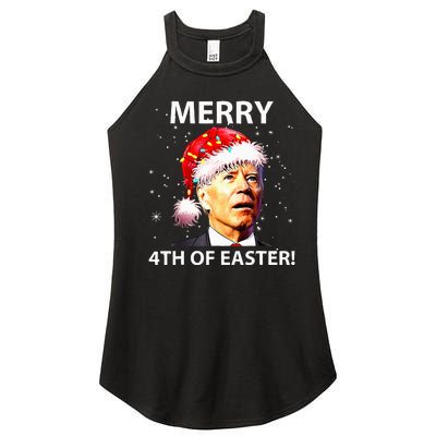 Merry 4th Of Easter Funny Joe Biden Christmas Ugly Sweater Women's Perfect Tri Rocker Tank