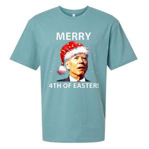 Merry 4th Of Easter Funny Joe Biden Christmas Ugly Sweater Sueded Cloud Jersey T-Shirt