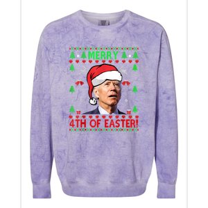 Merry 4th Of Easter Funny Joe Biden Christmas Ugly Colorblast Crewneck Sweatshirt