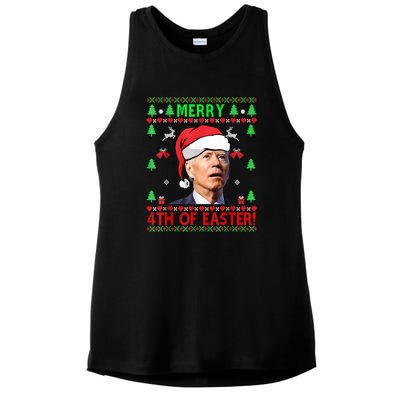 Merry 4th Of Easter Funny Joe Biden Christmas Ugly Ladies PosiCharge Tri-Blend Wicking Tank