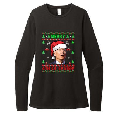 Merry 4th Of Easter Funny Joe Biden Christmas Ugly Womens CVC Long Sleeve Shirt