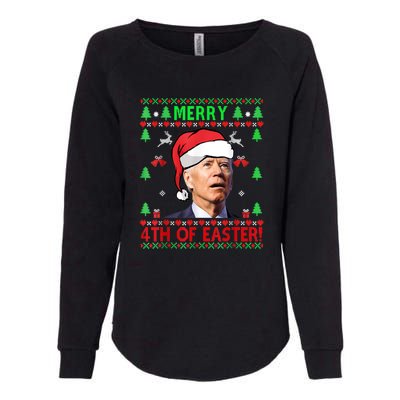 Merry 4th Of Easter Funny Joe Biden Christmas Ugly Womens California Wash Sweatshirt