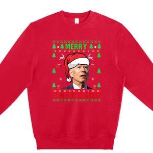 Merry 4th Of Easter Funny Joe Biden Christmas Ugly Premium Crewneck Sweatshirt