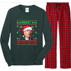 Merry 4th Of Easter Funny Joe Biden Christmas Ugly Long Sleeve Pajama Set