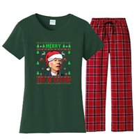 Merry 4th Of Easter Funny Joe Biden Christmas Ugly Women's Flannel Pajama Set