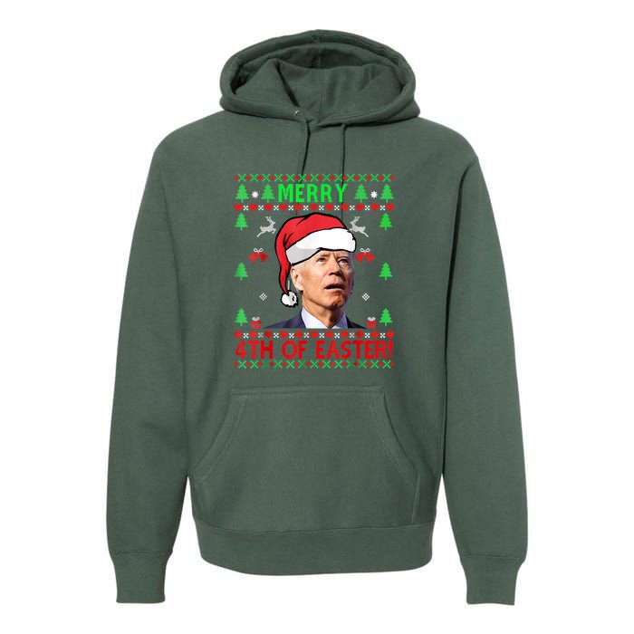 Merry 4th Of Easter Funny Joe Biden Christmas Ugly Premium Hoodie