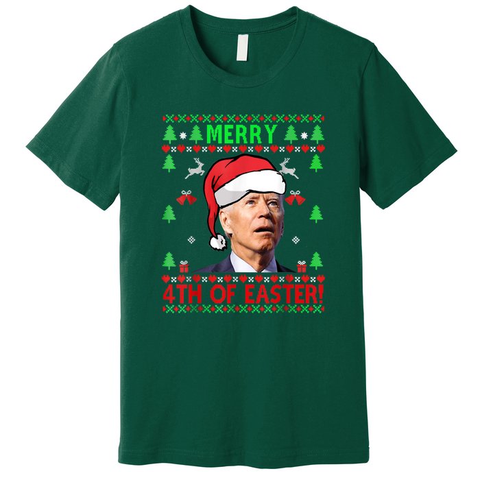 Merry 4th Of Easter Funny Joe Biden Christmas Ugly Premium T-Shirt