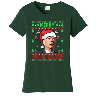 Merry 4th Of Easter Funny Joe Biden Christmas Ugly Women's T-Shirt