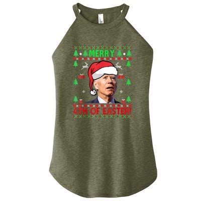 Merry 4th Of Easter Funny Joe Biden Christmas Ugly Women's Perfect Tri Rocker Tank