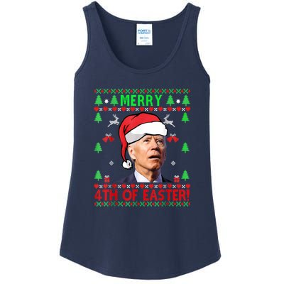 Merry 4th Of Easter Funny Joe Biden Christmas Ugly Ladies Essential Tank