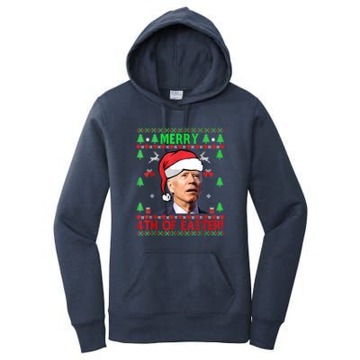 Merry 4th Of Easter Funny Joe Biden Christmas Ugly Women's Pullover Hoodie