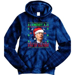 Merry 4th Of Easter Funny Joe Biden Christmas Ugly Tie Dye Hoodie