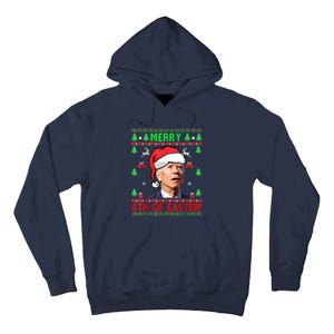 Merry 4th Of Easter Funny Joe Biden Christmas Ugly Tall Hoodie