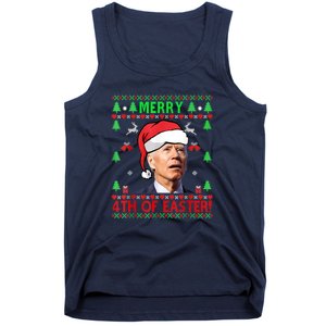 Merry 4th Of Easter Funny Joe Biden Christmas Ugly Tank Top