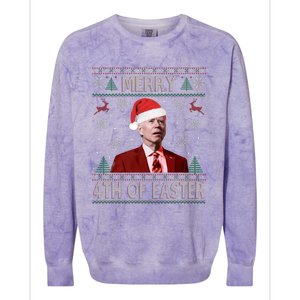 Merry 4th Of Easter Funny Joe Biden Christmas Ugly Sweater Sweatshirt Colorblast Crewneck Sweatshirt