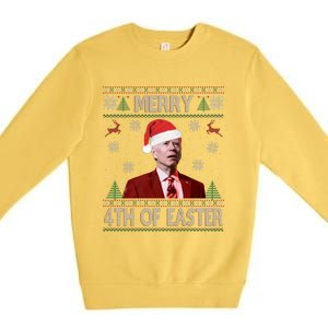 Merry 4th Of Easter Funny Joe Biden Christmas Ugly Sweater Sweatshirt Premium Crewneck Sweatshirt