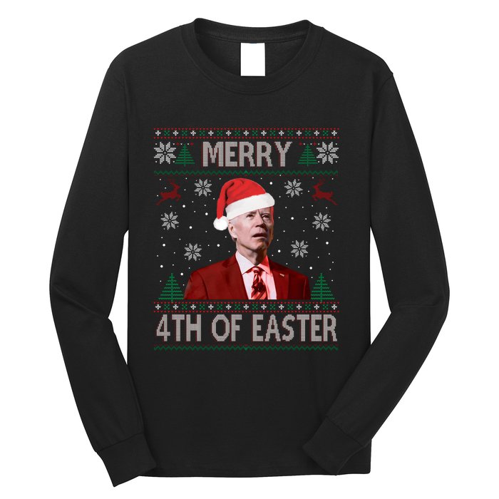 Merry 4th Of Easter Funny Joe Biden Christmas Ugly Sweater Sweatshirt Long Sleeve Shirt