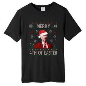 Merry 4th Of Easter Funny Joe Biden Christmas Ugly Sweater Sweatshirt Tall Fusion ChromaSoft Performance T-Shirt