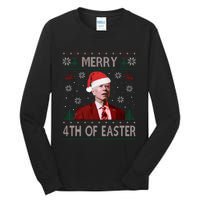 Merry 4th Of Easter Funny Joe Biden Christmas Ugly Sweater Sweatshirt Tall Long Sleeve T-Shirt