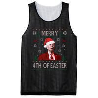 Merry 4th Of Easter Funny Joe Biden Christmas Ugly Sweater Sweatshirt Mesh Reversible Basketball Jersey Tank