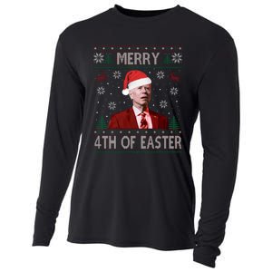 Merry 4th Of Easter Funny Joe Biden Christmas Ugly Sweater Sweatshirt Cooling Performance Long Sleeve Crew