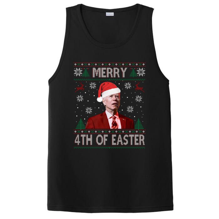 Merry 4th Of Easter Funny Joe Biden Christmas Ugly Sweater Sweatshirt PosiCharge Competitor Tank