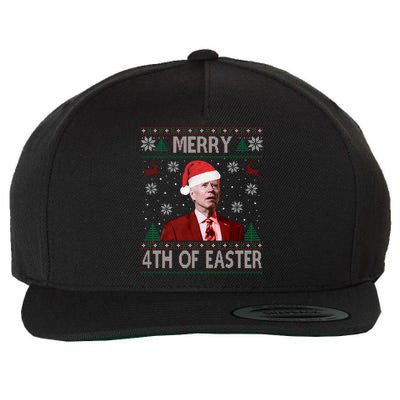 Merry 4th Of Easter Funny Joe Biden Christmas Ugly Sweater Sweatshirt Wool Snapback Cap