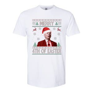 Merry 4th Of Easter Funny Joe Biden Christmas Ugly Sweater Sweatshirt Softstyle CVC T-Shirt