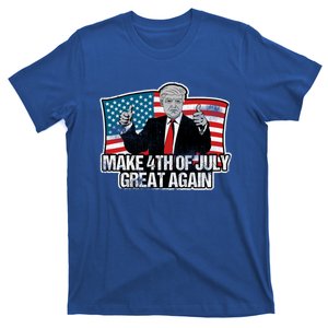 Make 4th Of July Great Again Trump American Flag Gift Meaningful Gift T-Shirt