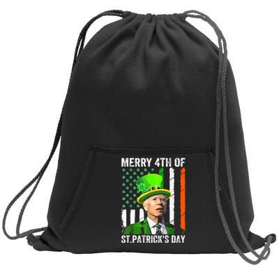 Merry 4th Of St Patricks Day Joe Biden Leprechaun Hat Funny Sweatshirt Cinch Pack Bag